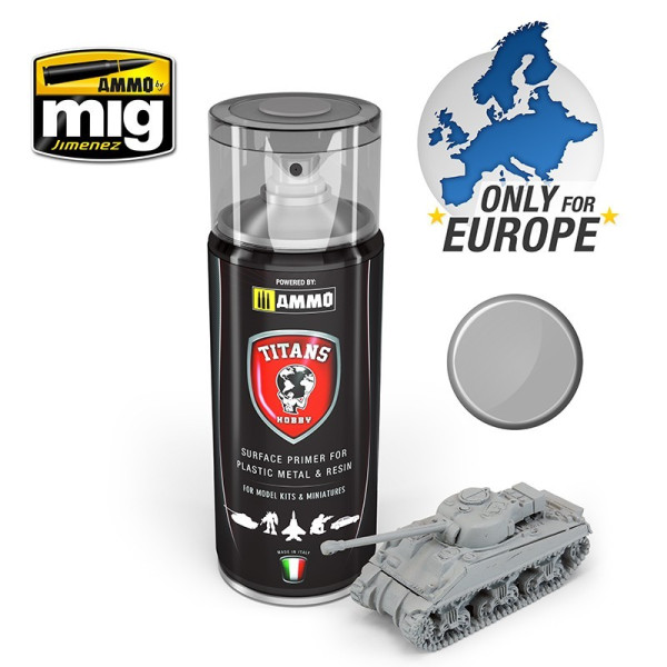 TTH102 TITANS HOBBY: LIGHT GREY MATT PRIMER 400ml