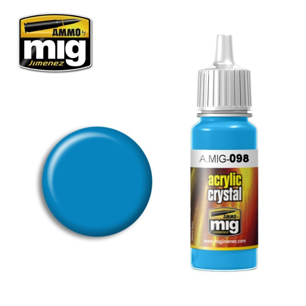 A.MIG-0098 CRYSTAL LIGHT BLUE 17ml Brush & Airbrush AMMO