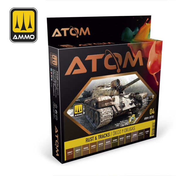 ATOM Rust & Tracks Set 20ml - 12 Colors - ATOM-20703 - AMMO